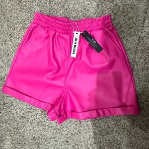 Brand new hot pink faux leather shorts by Steve Madden 💋